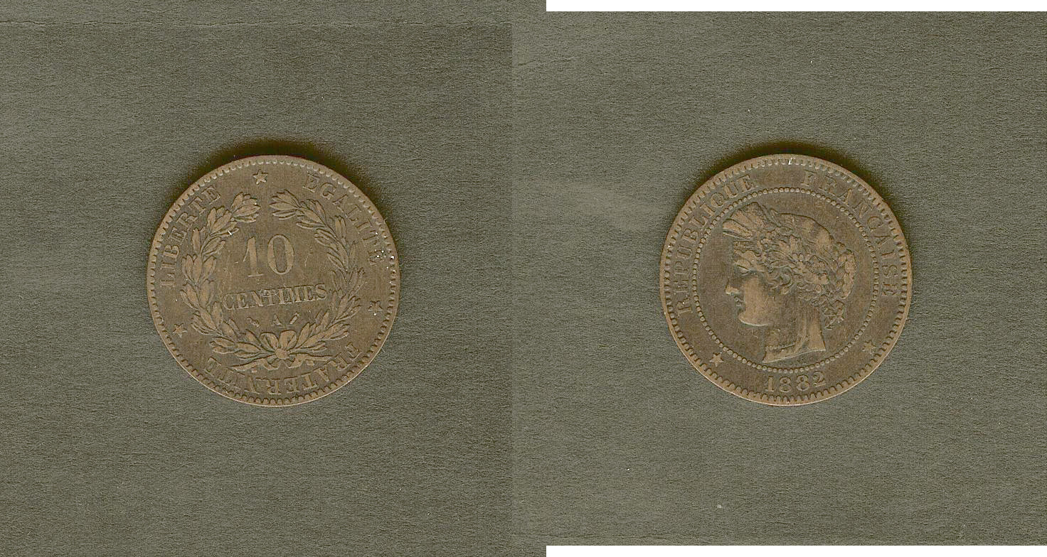 10 centimes Cérès 1882 Paris TTB